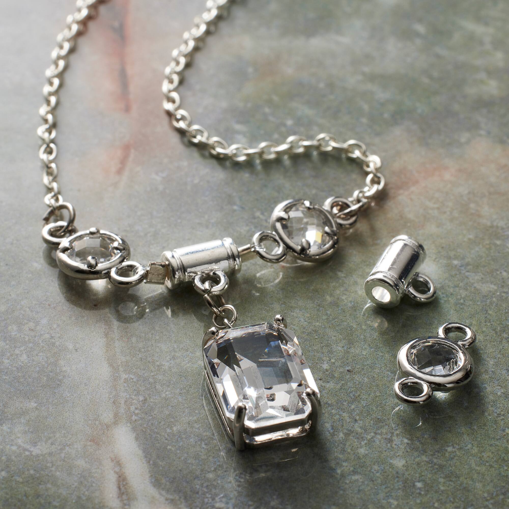 14mm Rhodium Circle Connectors, 3ct. by Bead Landing™